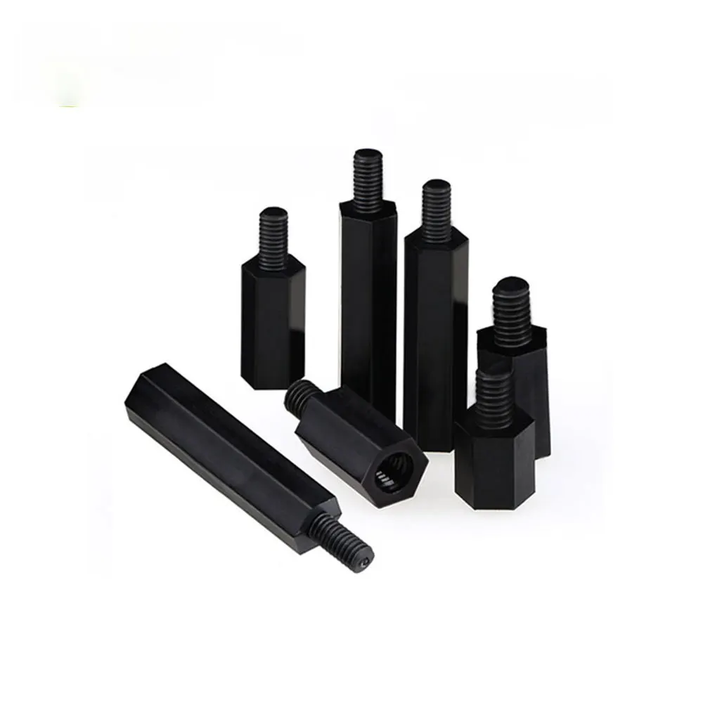 

Nylon Plastic Stud Black Hexagonal Single-head Insulation Column Accessories Tools Nylon Support Sticks M2/m2.5/m3/m4 1 Pcs