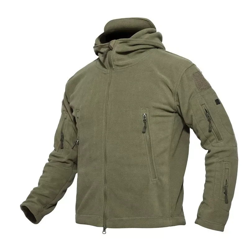 Warm Military Tactical Thicken Hiking Hunting Jackets Outdoor Hooded Fleece Coat High Quality Multiple Pocket Outerwear