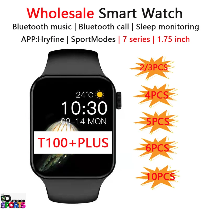 

2/3/5/6/10PCS T100 plus Smart Watch VIP Bluetooth music Remote Photo Dialing Message Reminder Sports PK X8 MAX T900 HW12 16 18