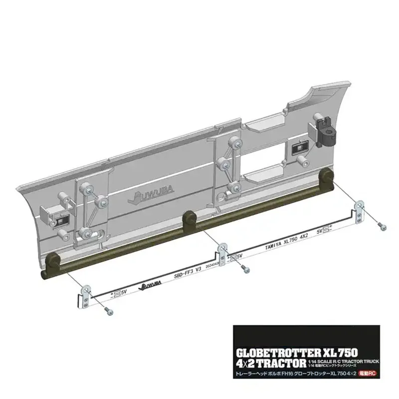 Фото Боковой светильник SBD-FF3 для радиоуправляемого тягача Tamiya 1/14 Volvo FH16 750 4x2, модель 56375, для самостоятельной модификации радиоуправляемого автомобиля. №5