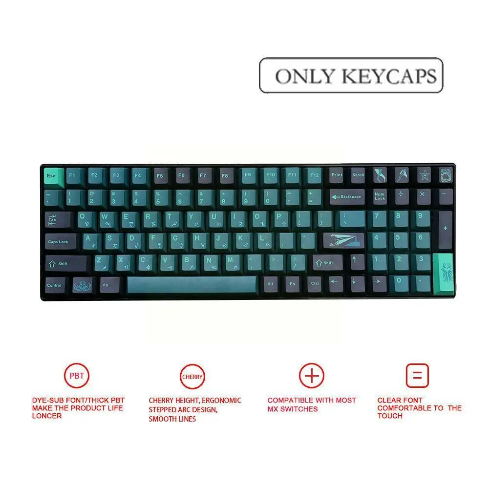 

Клавиши Gmk ужасные, профильные клавиши Pbt Dye-sub, клавиши для Mx Switch, механическая клавиатура с Enter 6u 6.5u 7u Spacebar B9e8