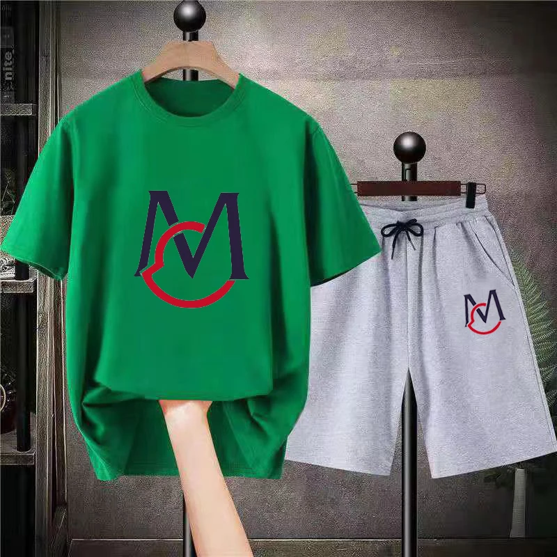 2023 Luxury Brands Cotton Set Men Oversized High Quality M Printed TShirts Shorts Sets 2 Piece Outfits Sets Summer Streetwear