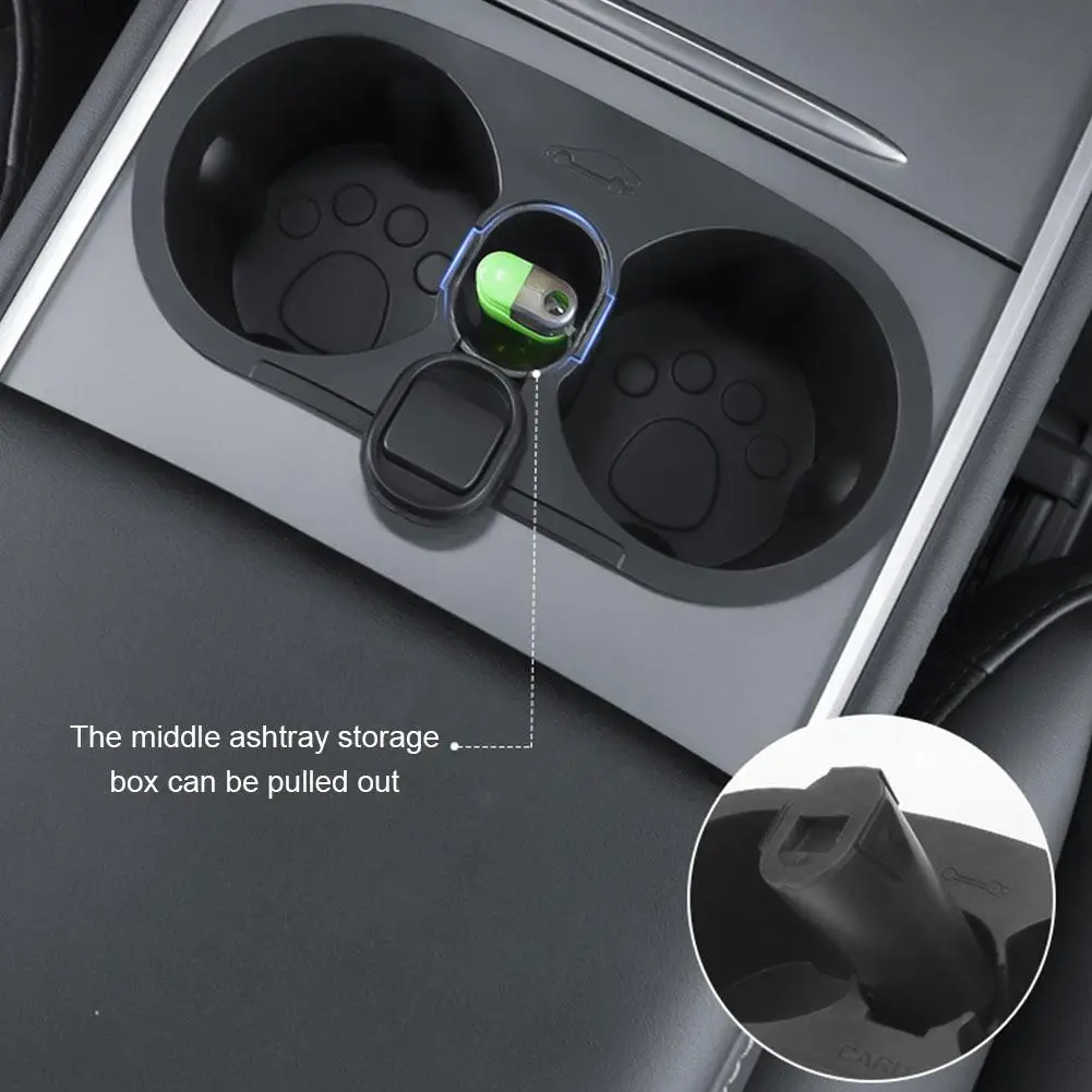 

Подставка для стакана воды Tesla Model 3 Y, пепельница с центральным управлением, автомобильные аксессуары, G U3F8