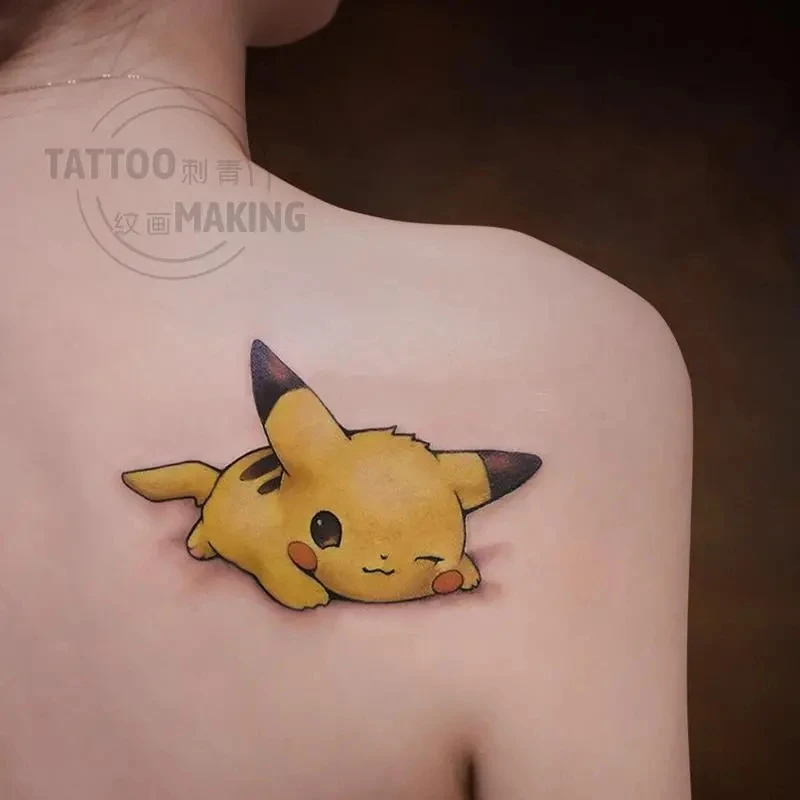 

[TAKARA TOMY] наклейка для татуировок с покемоном Пикачу мультяшная Милая персональная водостойкая устойчивая к поту прочная наклейка для татуировок A2301052