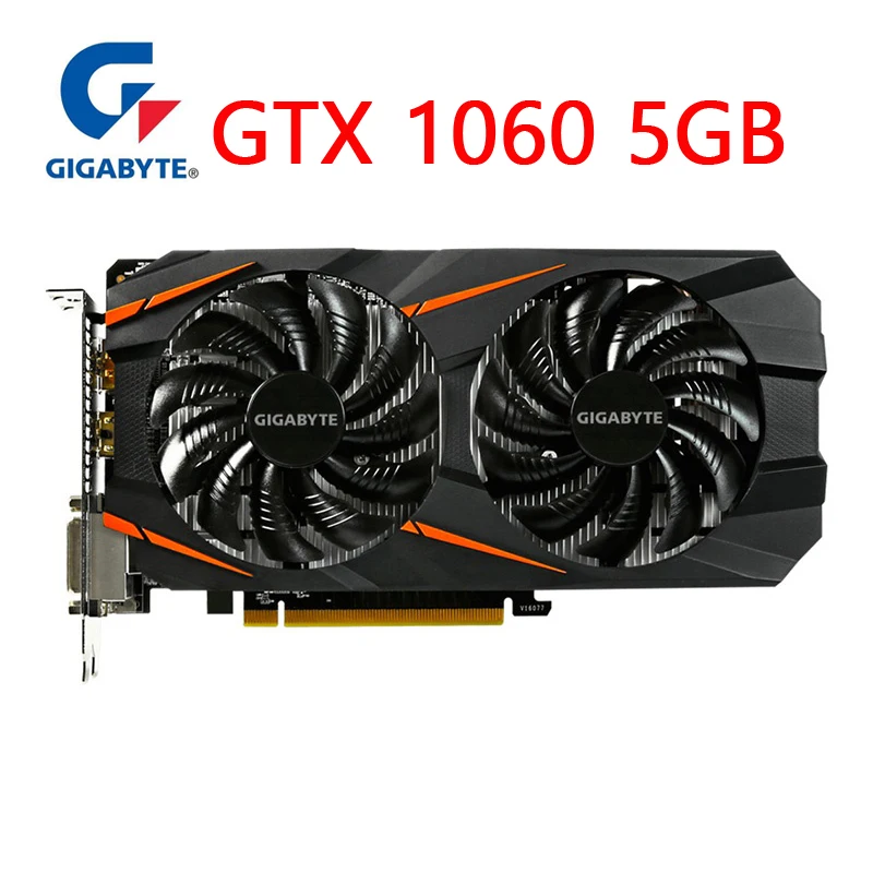 Видеокарта GIGABYTE GTX1060 5G B графическая карта GPU Map для nVIDIA Geforce GTX 1060 WINDFORCE OC 160 бит б/у -