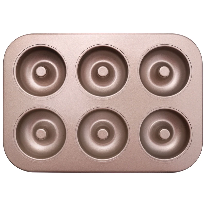 Non-Stick Donut Pan 1 Pieces Baking Tray Carbon Steel Mold Dish Bag Mould 6 Doughnuts