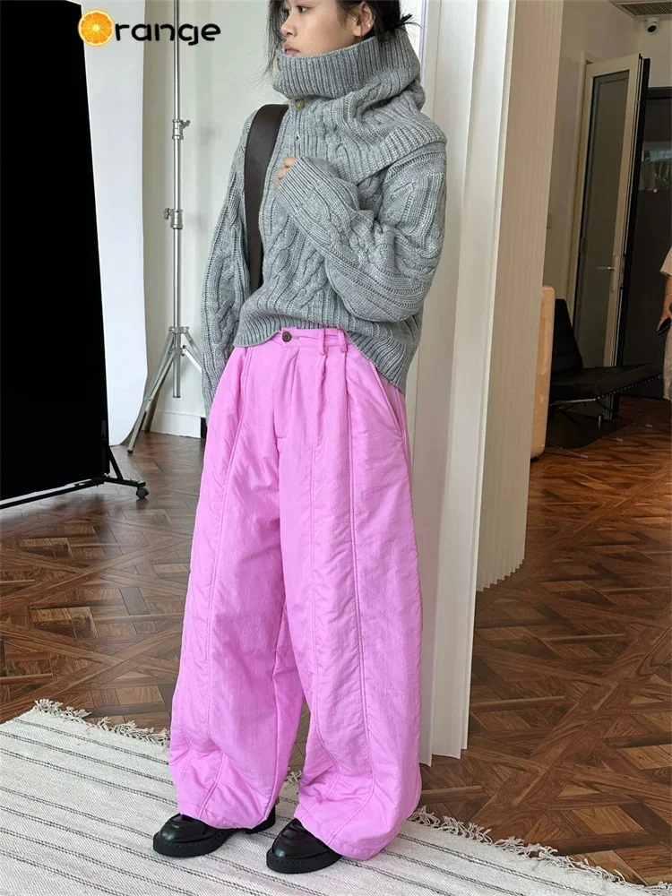 Женские плиссированные брюки с хлопковой подкладкой