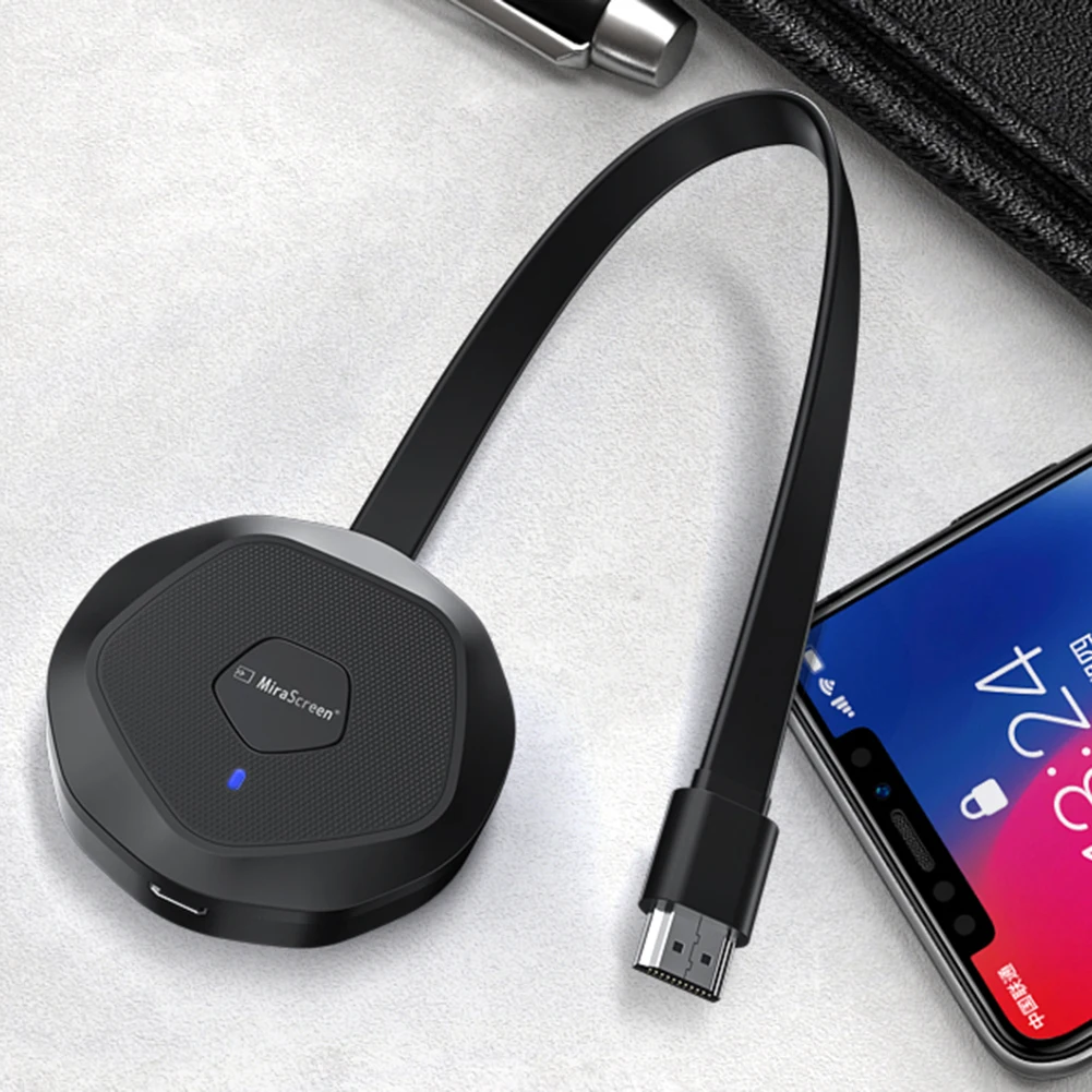 

1080P Display Dongle Adapter HDMI-compatible Screen Share Adapter Micro USB with External Antenna for Mobile Phone Projector