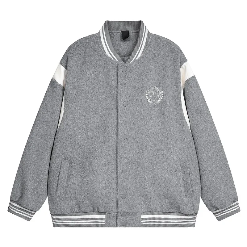 Qinglin Мужская винтажная бейсбольная куртка в американском стиле с вышивкой