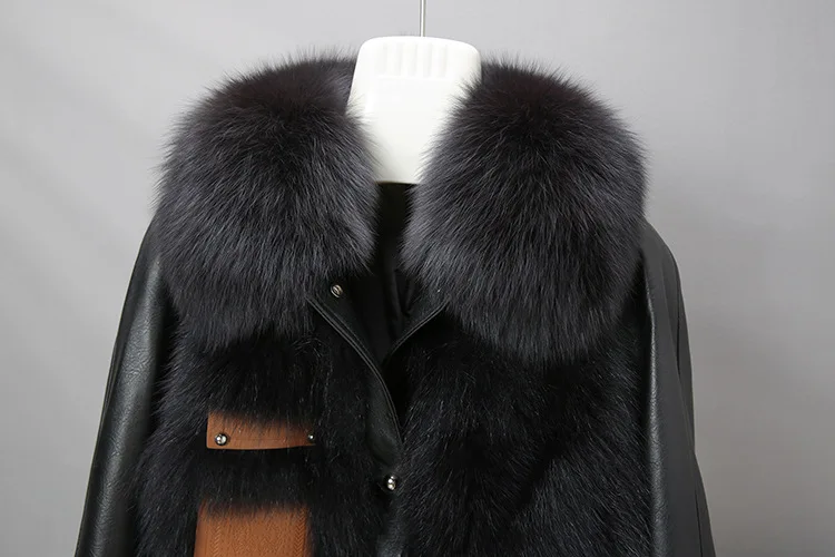 2022 New Fox Fur Coat Women's Leather Sheepskin Fashion Short Leather Jacket enlarge