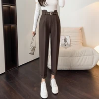 fashion female pants straight trousers suits s xl new pants harajuku new suit pants fashion high waist slim ladies pants 260g