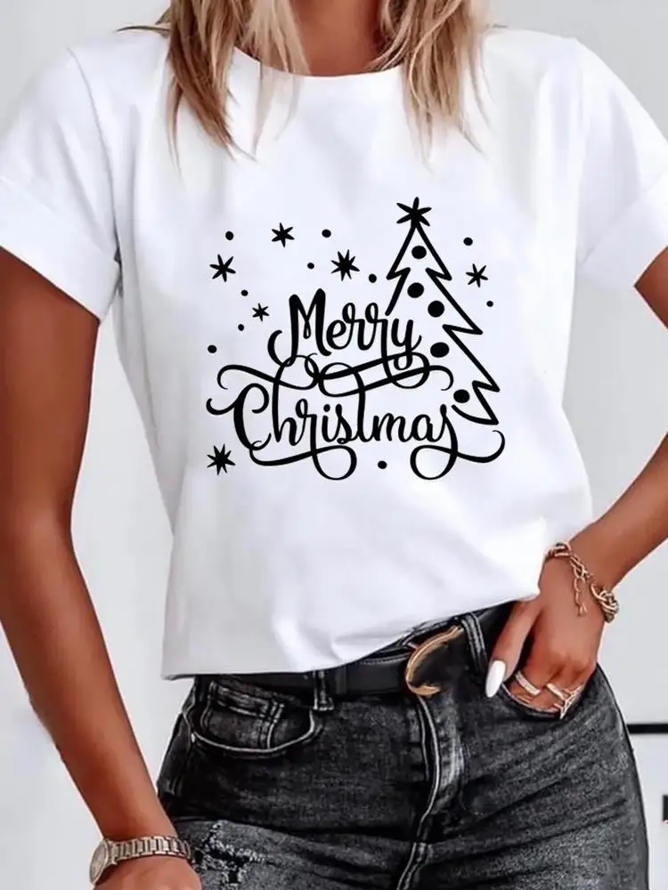 

Winter Season Love Trend 90s Merry Christmas Graphic T-shirt New Year Clothes Women Clothing Fashion Basic Tee Top Print T Shirt