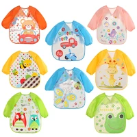 baby bibs cloth waterproof dining clothes long sleeve apron children feeding smock burp baby clothes reverse dressing 1 3 years