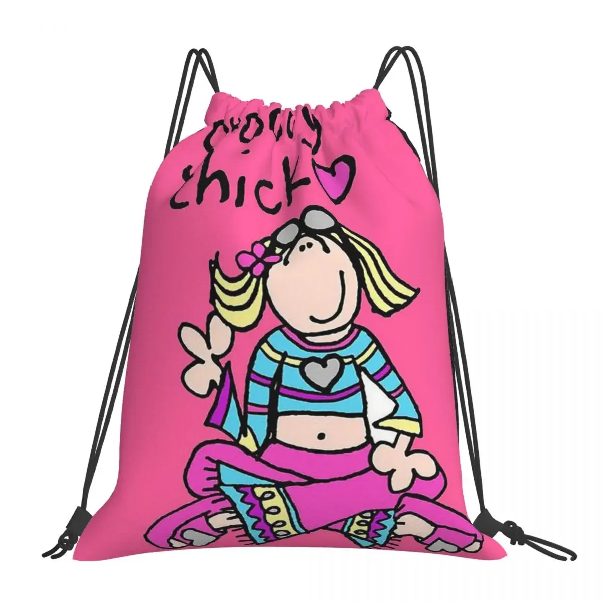 Винтажные рюкзаки Groovy Chick Girls 2000-х годов Y2K сумки на шнурке карман спортивная сумка
