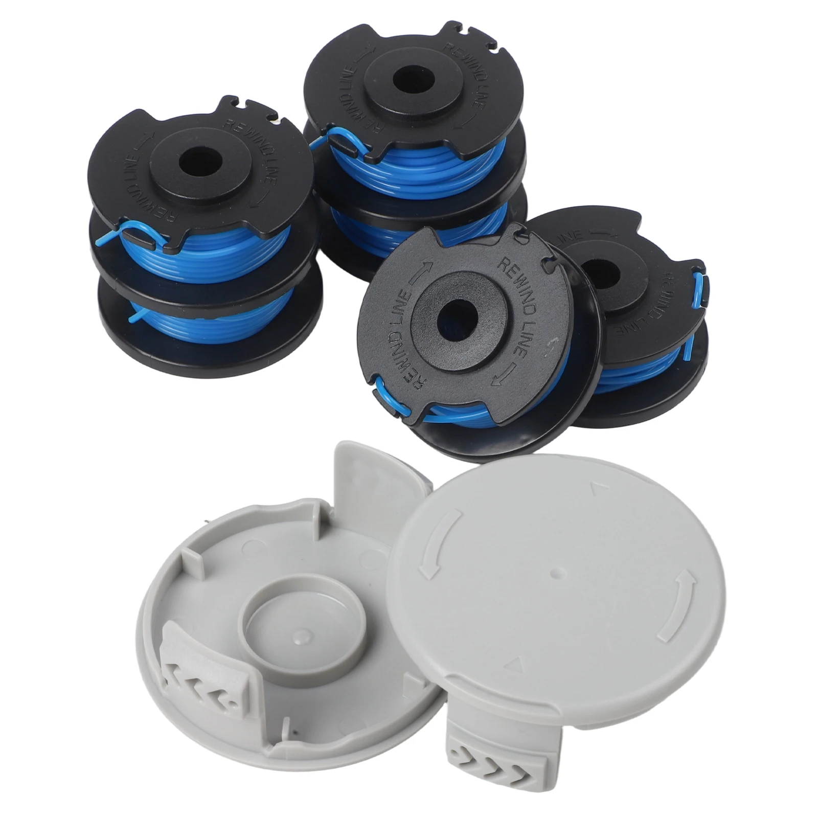 Фото AC14RL3A 065 Сменные катушки и колпачки для триммера для RY40200 RY24021 Пластик с катушками длиной 11 футов 6/8/10 №1