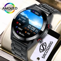 2022 new 454454 screen mens smart watch always display time bluetooth call tws earphones local music smartwatch for ios android