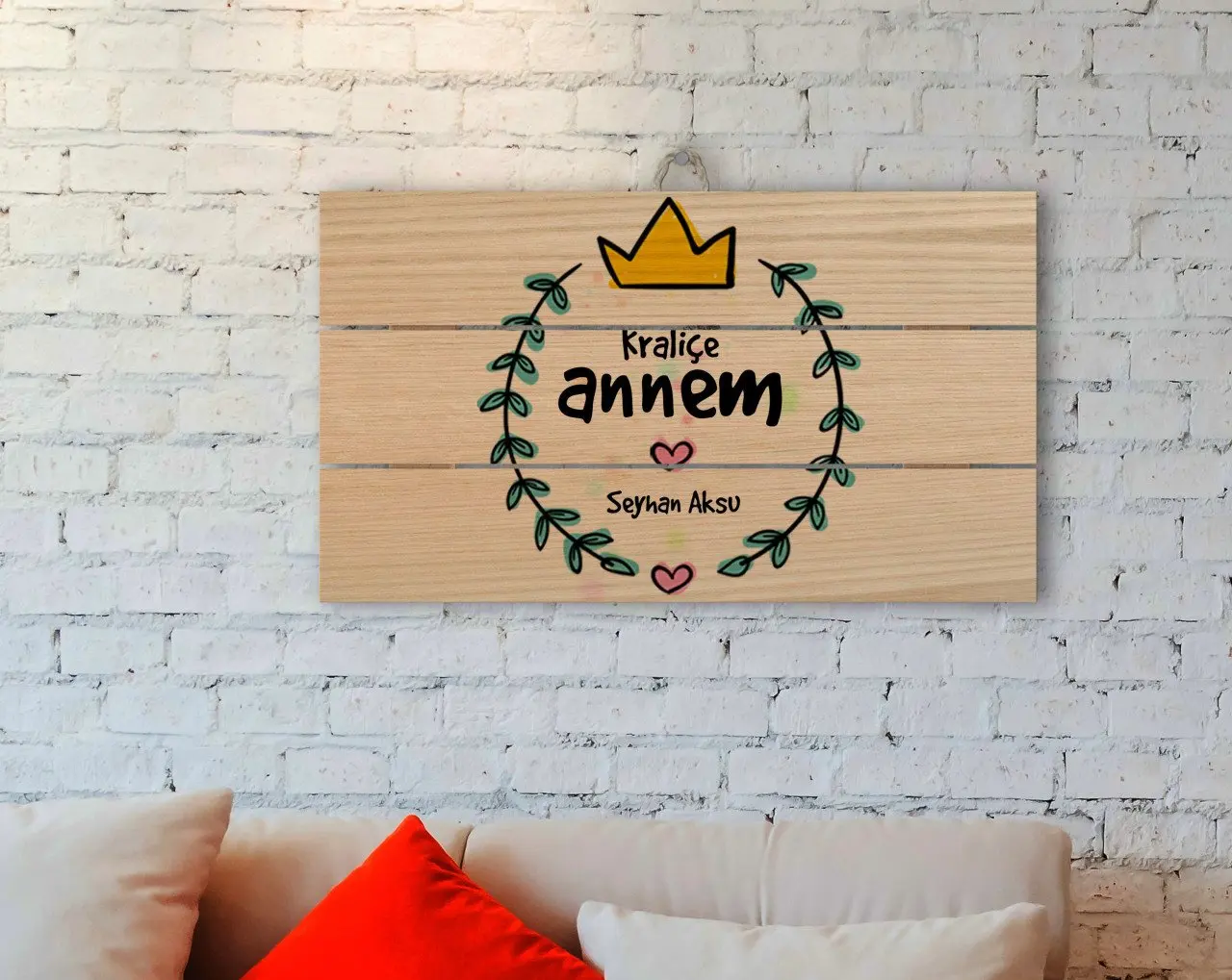 

Персонализированные Queen Мама Дизайн аутентичный деревянный поддон Tablo-1