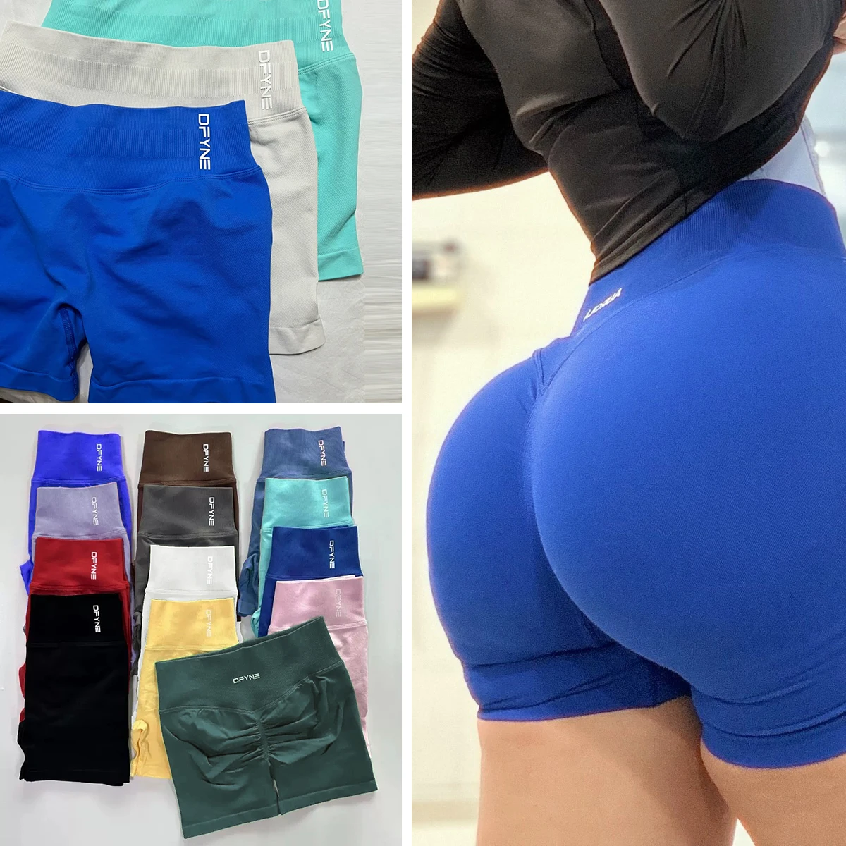 DFYNE Ударные шорты для женщин бега с низким поясом йоги бесшовная спортивная