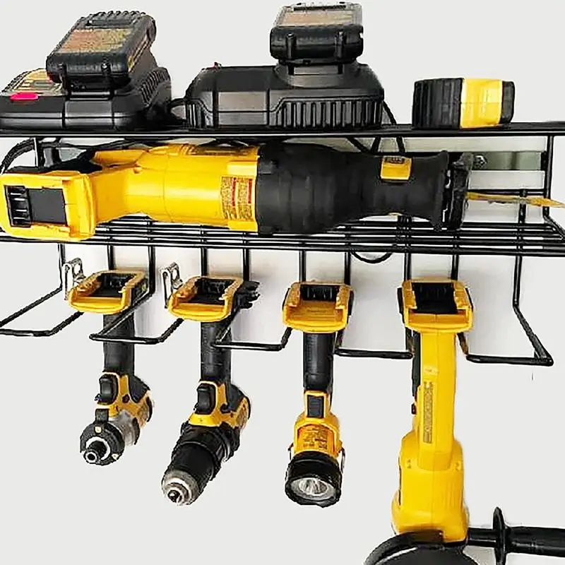 

Electric Drill Storage Rack Metal Power Tool Organizer Holder Portable Large Utility Tool Shelf Reusable Heavy Duty Tool