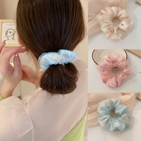 summer oversized mesh hair tie flower big rubber hair ties plain elastic hair bands girl ponytail holder female hair accessories