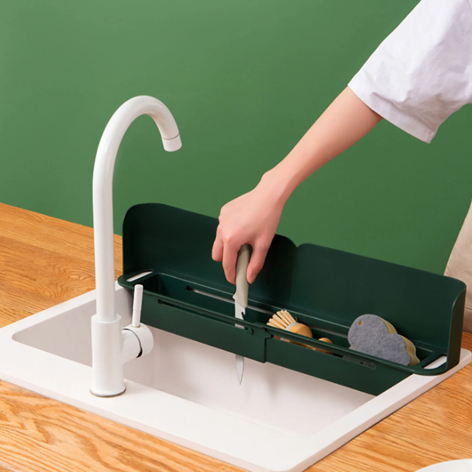 

Sink Splash Guard Telescopic Drain Rack Pool Hollow Design High-Quality Kitchen Sink Accessories For Kitchen Bathroom