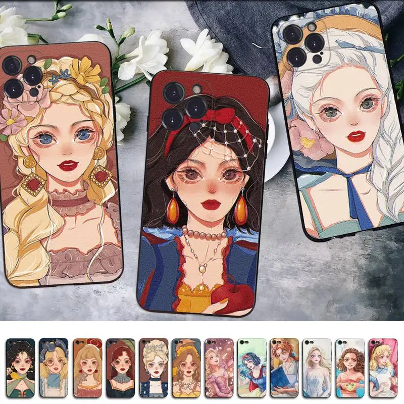

Disney Princess Phone Case for iPhone 11 12 13 mini pro XS MAX 8 7 6 6S Plus X 5S SE 2020 XR case