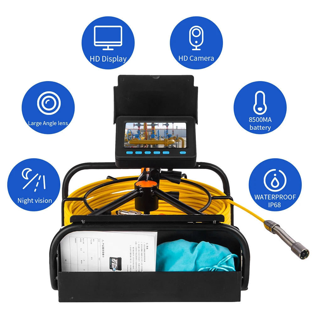 Портативный эндоскоп с емкостью 8500 мАч Стандартная карта 16 ГБ видеорегистратор
