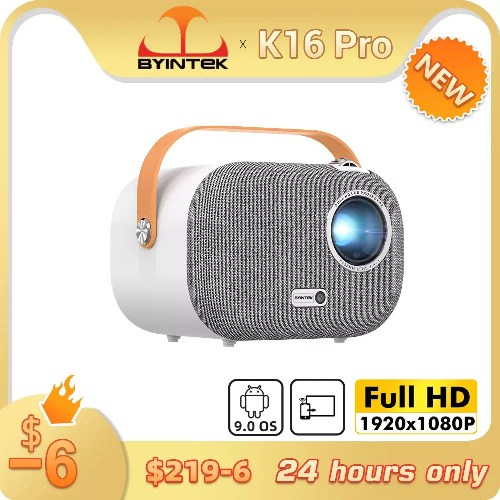 

K16 Portable Full HD 1920*1080P 4K LCD Smart Android 9.0 Wifi Mini LED Video Home Theater 1080P Projector for Smartphone