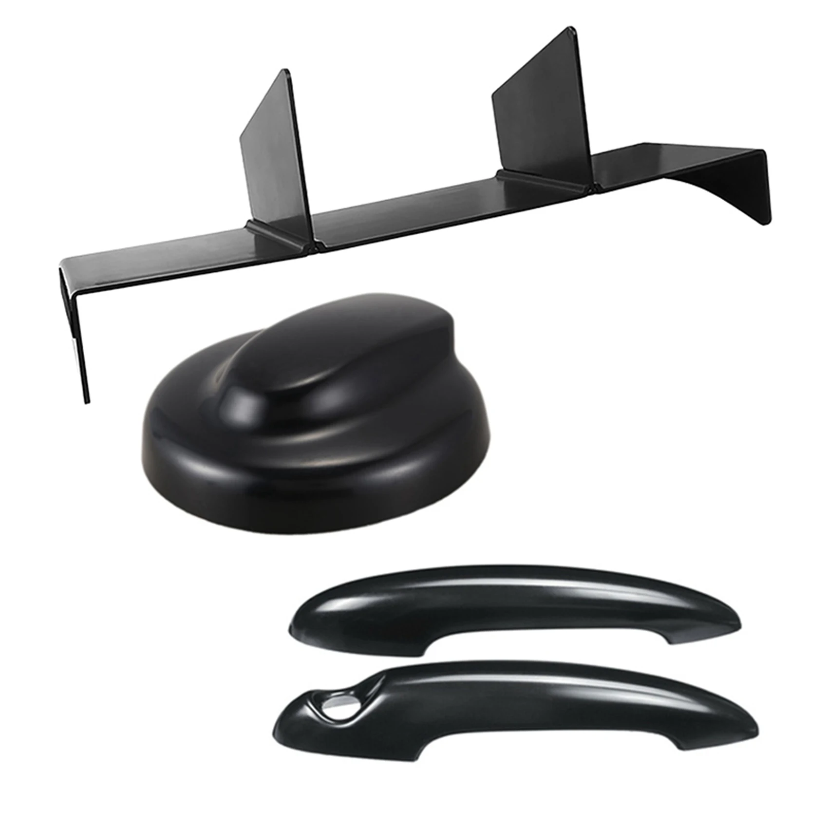 

Door Handle Cover Black Fuel Tank Cap Cover with Car Co-Pilot Glove Box Partition Interior Compartment Storage Box