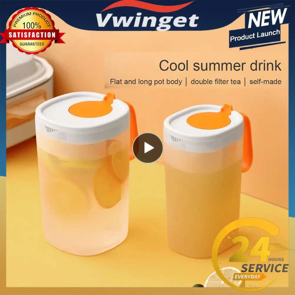 Summer Ice Water Refrigerator Kettle Plastics Water Kettle Transparent High-capacity Cold Kettle Splash Proof Fridge Storage Box