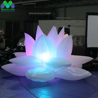 big opening inflatable lotus flower floating on the water party decor beautiful white flower with led lightsfor event decoration