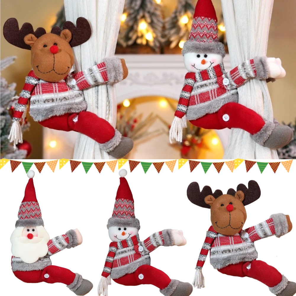 Рождественская пряжка для штор рождественские украшения дома Санта-Клаус