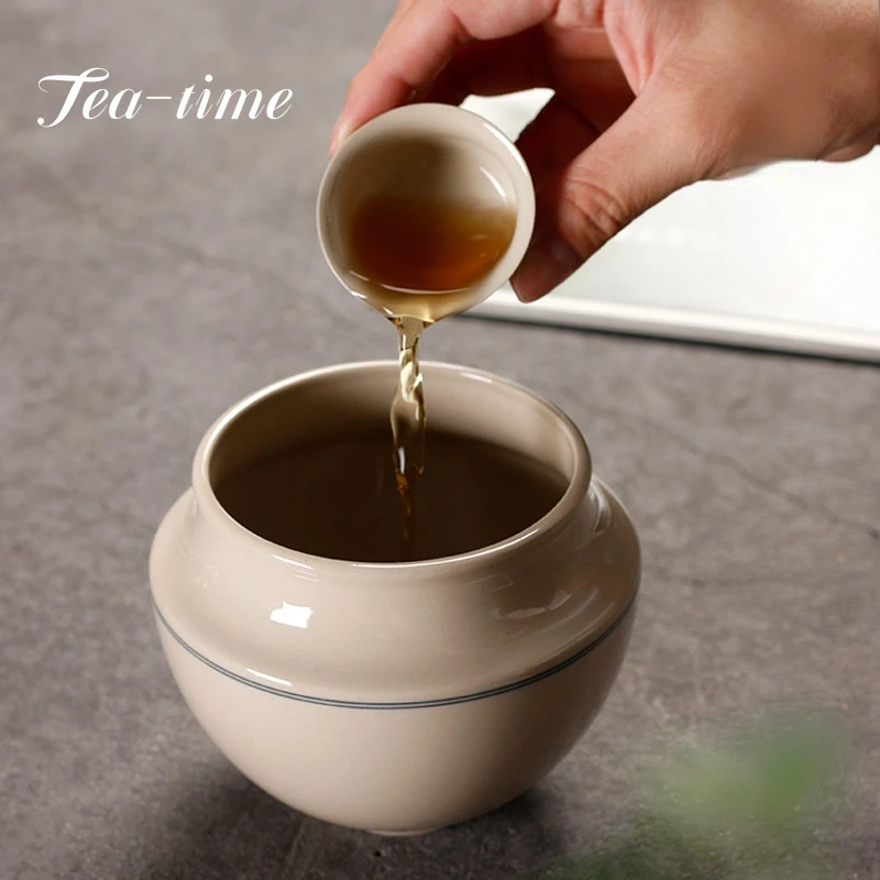 

Керамическая посуда Jianshui Rero в японском стиле из ясеня и глазури для мытья чая, цилиндр для пыли, бытовая мусорная посуда для чая кунг-фу