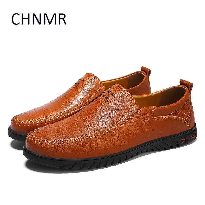 

Men's Casual Leather Shoes Slip-on Flat Heel Comfortable Wear-Resistant Non-slip Vintage Fashion Trendy All-match Large Size
