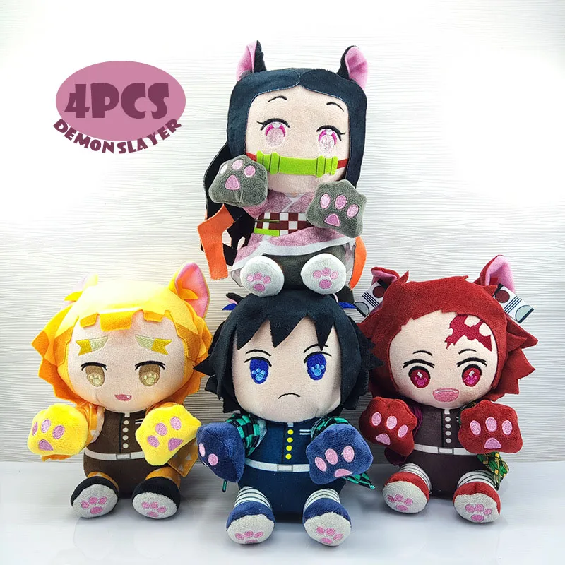 

20cm Japan Cartoon Anime Inosuke Zenitsu Tanjiro Cat Plush Toy Kawaii Nezuko Plushies Tomioka Giyuu Peluche Pillow Kids Gifts