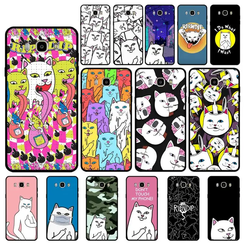 

Middle cute fingers cat-RIPNDIPS Phone Case for Samsung J 2 3 4 5 6 7 8 prime plus 2018 2017 2016 core