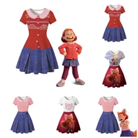 2022 new disney turning red costume princess dress suit charm girl cosplay beauty carnival birthday party robe baby clothing