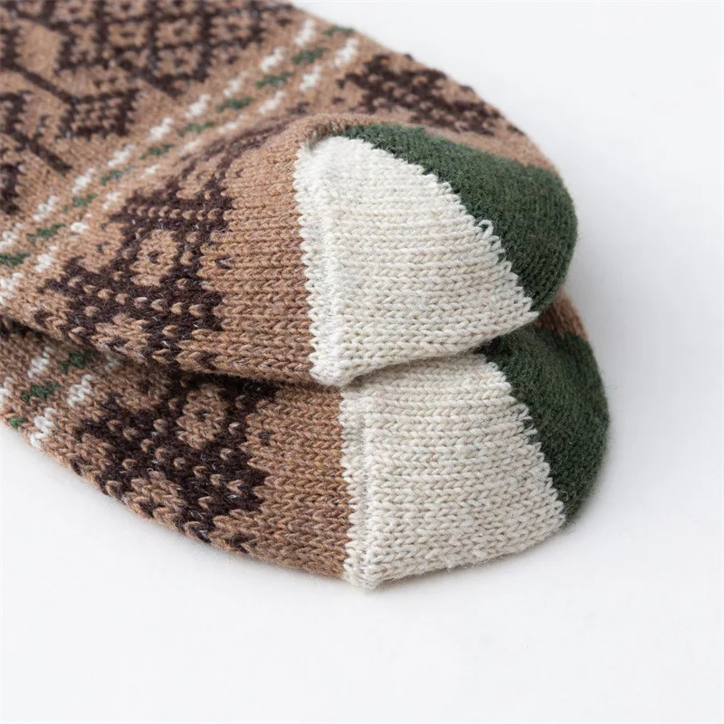 2021 New Style Wool Socks for Women Autumn WinterWarmer Ethnic Style Cashmere Thermal Thicken Women Casual Socks