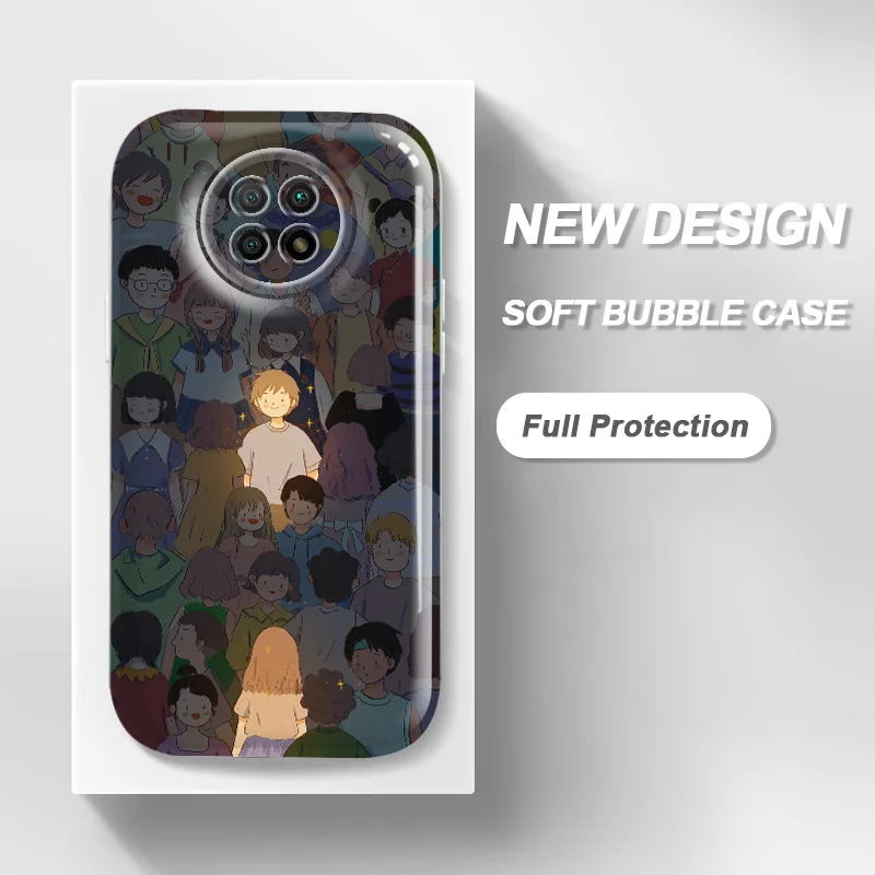 

Crowd Lovers'girlfriends Bubble Case for Xiaomi Redmi Note 9T Note 9 Note 11S 11T Note 10 10T 5G Poco M3 M4 Pro Phone Cover
