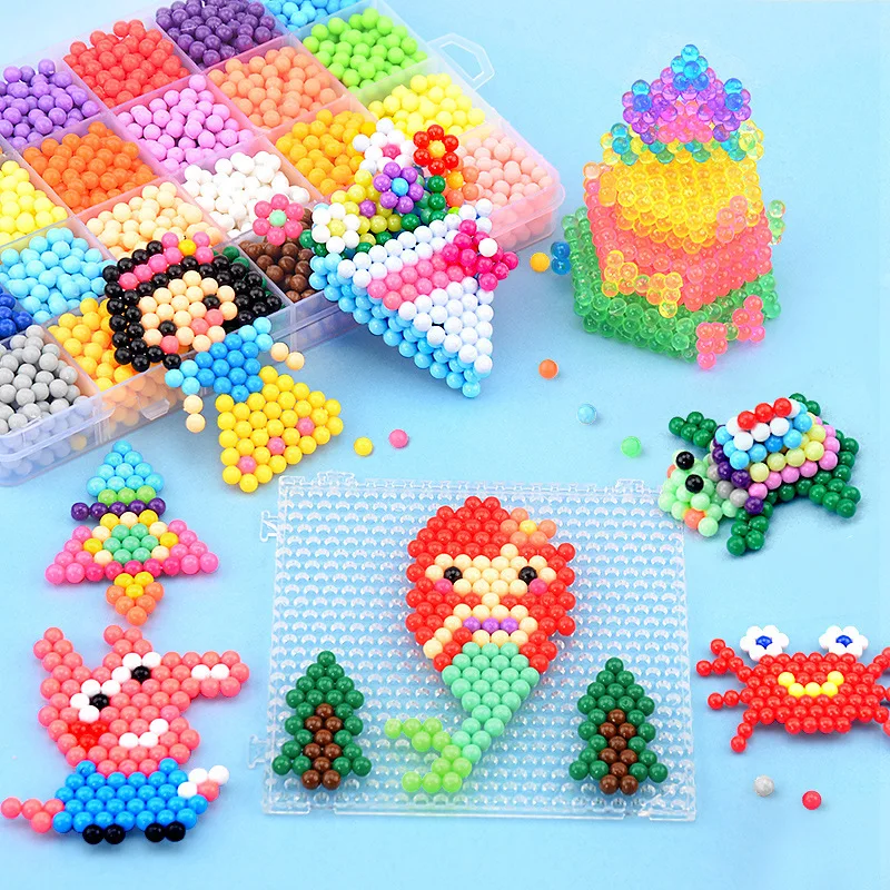 

1100 шт. Волшебные спрей воды липкие бусины DIY Aqua головоломки игрушки Perler Hama шарики подарок Perlen обучение детские игрушки для детей