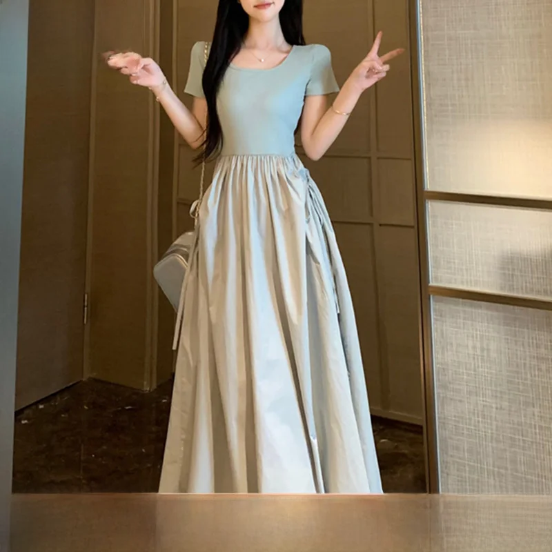 Женское элегантное платье-стрейч во французском стиле летняя длинная юбка в
