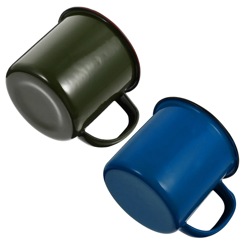 

2 Pcs Travel Espresso Cup Camping Mugs Outdoor Drinking Mug Campfire Mug Bubble Tea Cup Enamel Coffee Mug