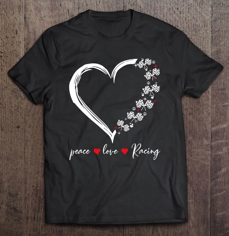 

Пуловер Peace Love Racing Heart Мужская одежда футболка женская аниме одежда парные футболки с коротким рукавом