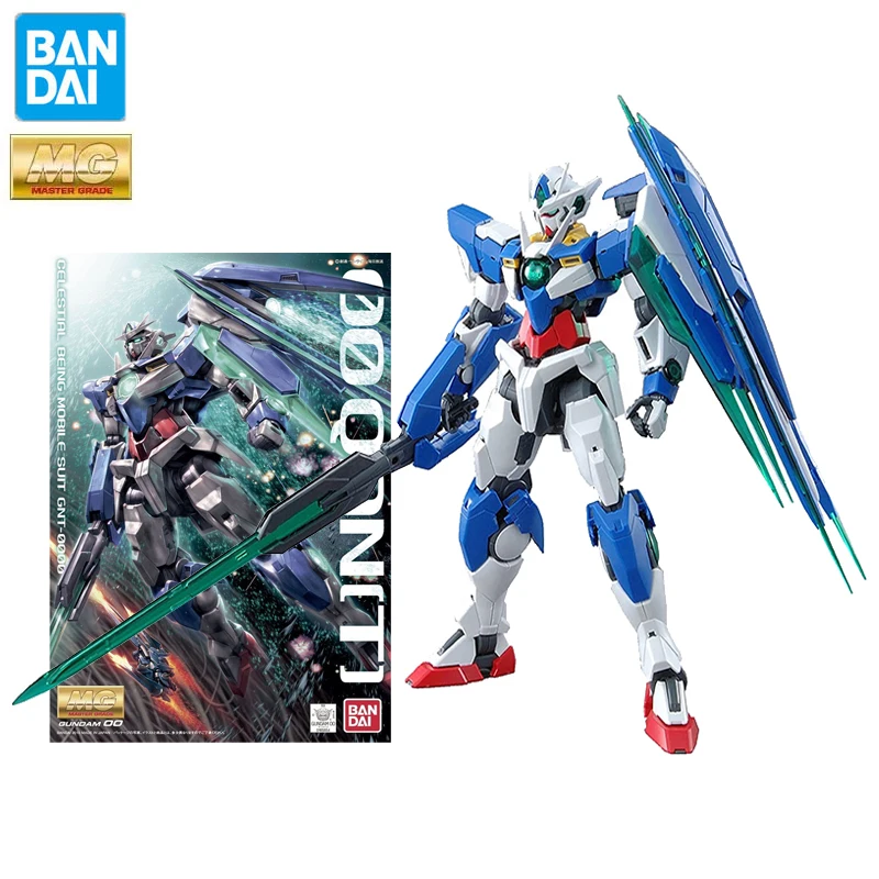Bandai Подлинная модель Gundam, гаражный комплект, MG Series 1/100 GNT-0000 00Qan[T] искусственная фигурка, игрушки для мальчиков, коллекционная
