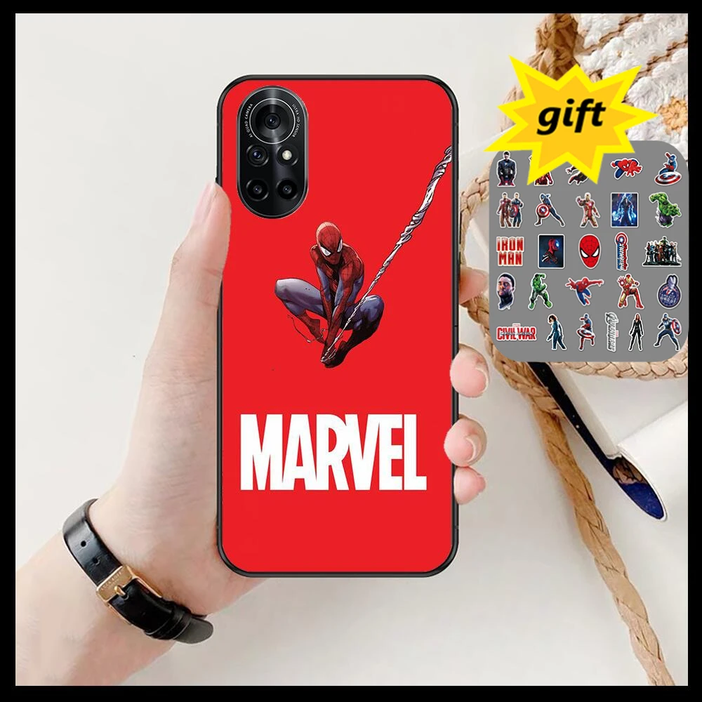 

Marvel SpiderMan With gifts Clear Phone Case For Huawei Honor 20 10 9 8A 7 5T X Pro Lite 5G Black Etui Coque Hoesjes Comic Fas