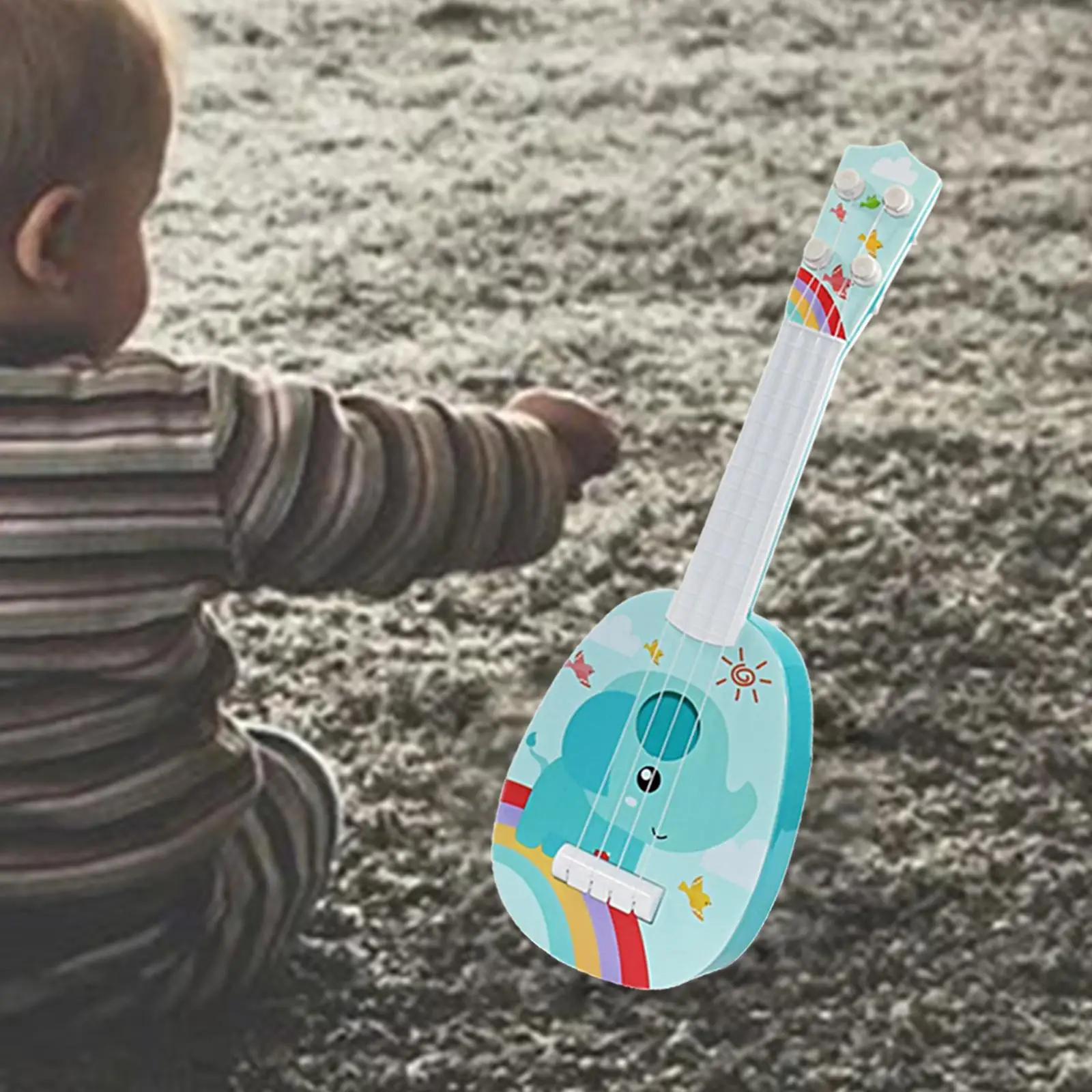 Realistic Ukulele Toys Adjustable Strings for Beginner Toddlers Kids | Toy Musical Instrument