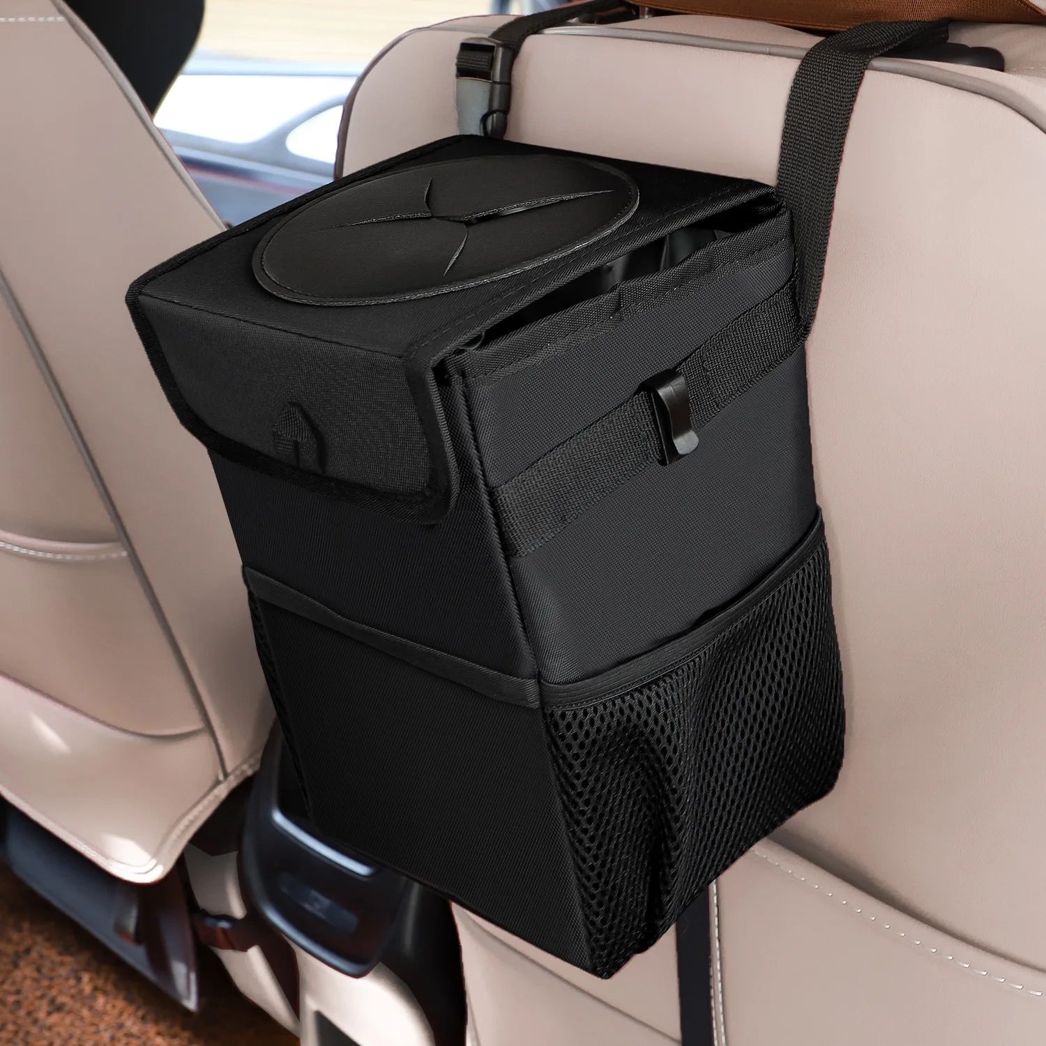 

Car waterproof car trash can, auto parts organizer, car trash bin, Closeable Portable Waterproof car trash bag storage bin