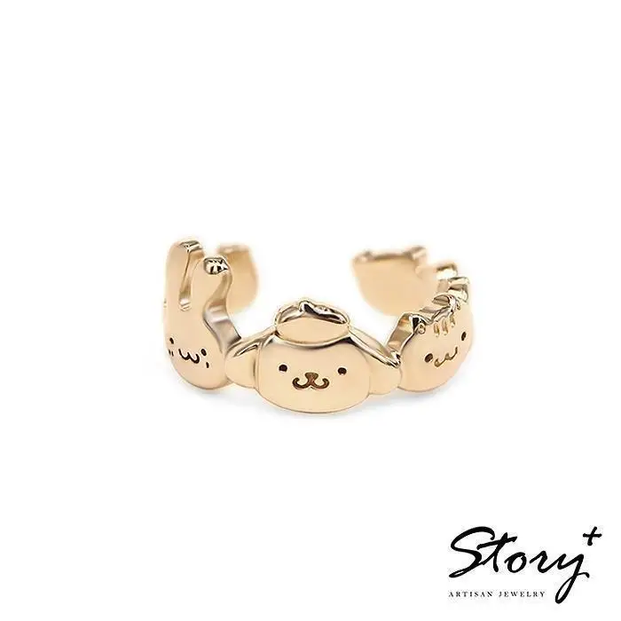 

Sanrio Jewelry Family Electroplated Cartoon Ring Character Sterling Silver Ring Kwaii Jewelry Girl's Birthday Gift