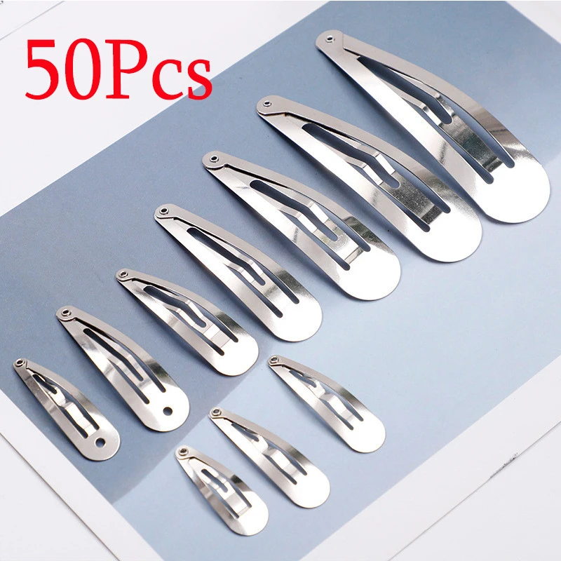 

50PCS/Pack Simple Silver Plated Hair Clips Women Barrette Girls Hairpins BB Clips Barrettes Headbands Hairgrips Hair Accessories