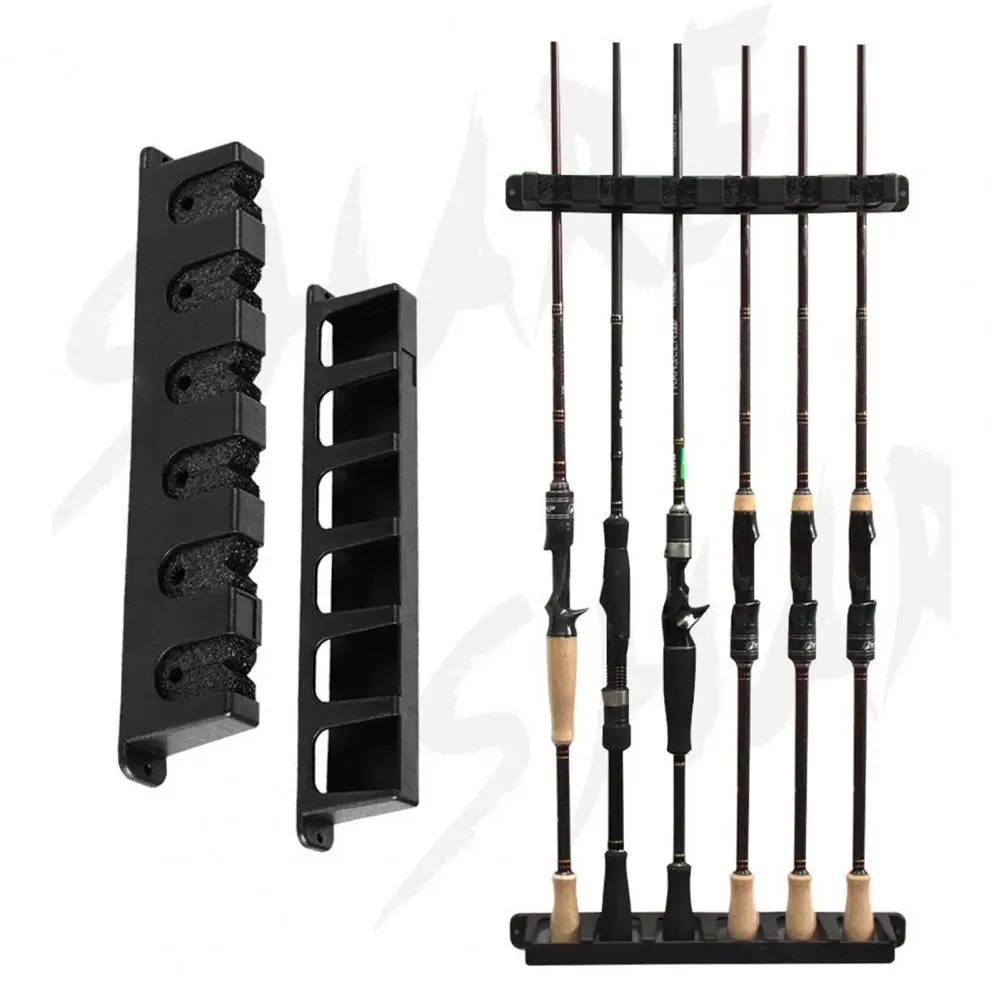 

1 Set Fishing Rod Holder Adjustable 6 Slots Vertical Hanging Angling Lure Rod Storage Stand for Outdoor